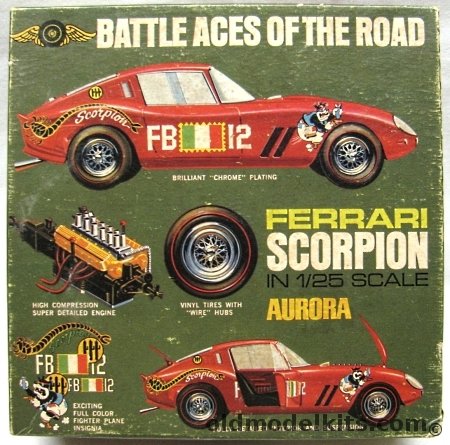 Aurora 1/25 Ferrari Scorpion - 'Battle Aces of the Road' Issue, 579-250 plastic model kit